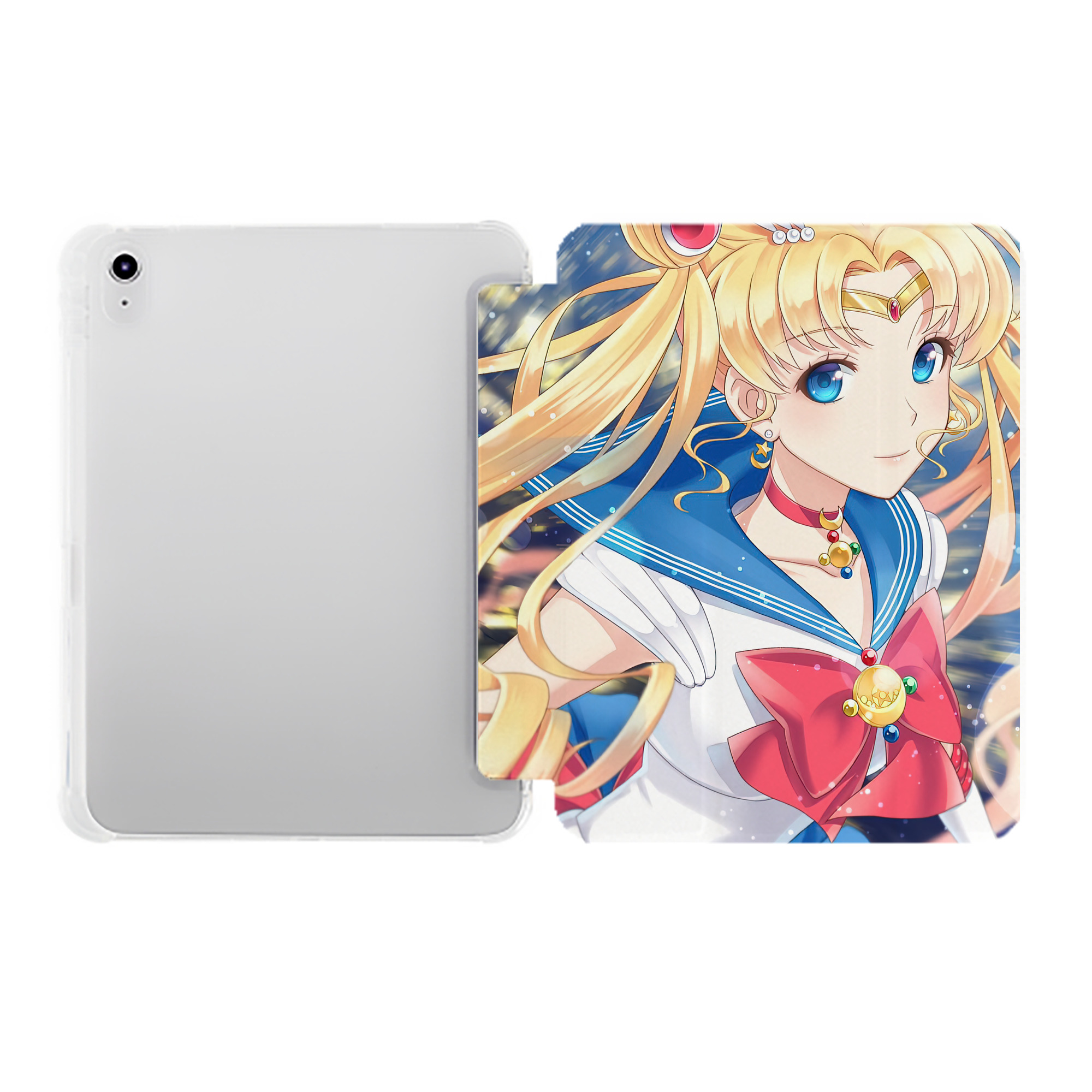 （画像用） 美少女戦士セーラームーン Sailor Moon IPad ケース ペン収納付き 三つ折りスタンド PUレザー×シリコン 対応機種9.5/10.5/10.9インチ